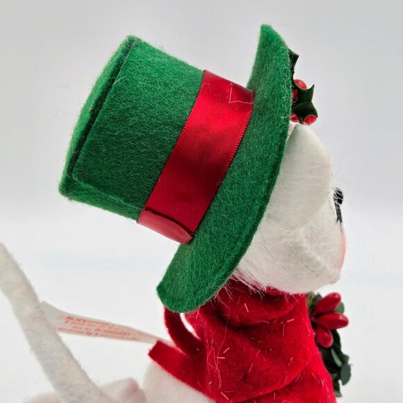 Annalee 2005 Christmas Mouse Green Hat Candy Canes Read - Picture 15 of 16